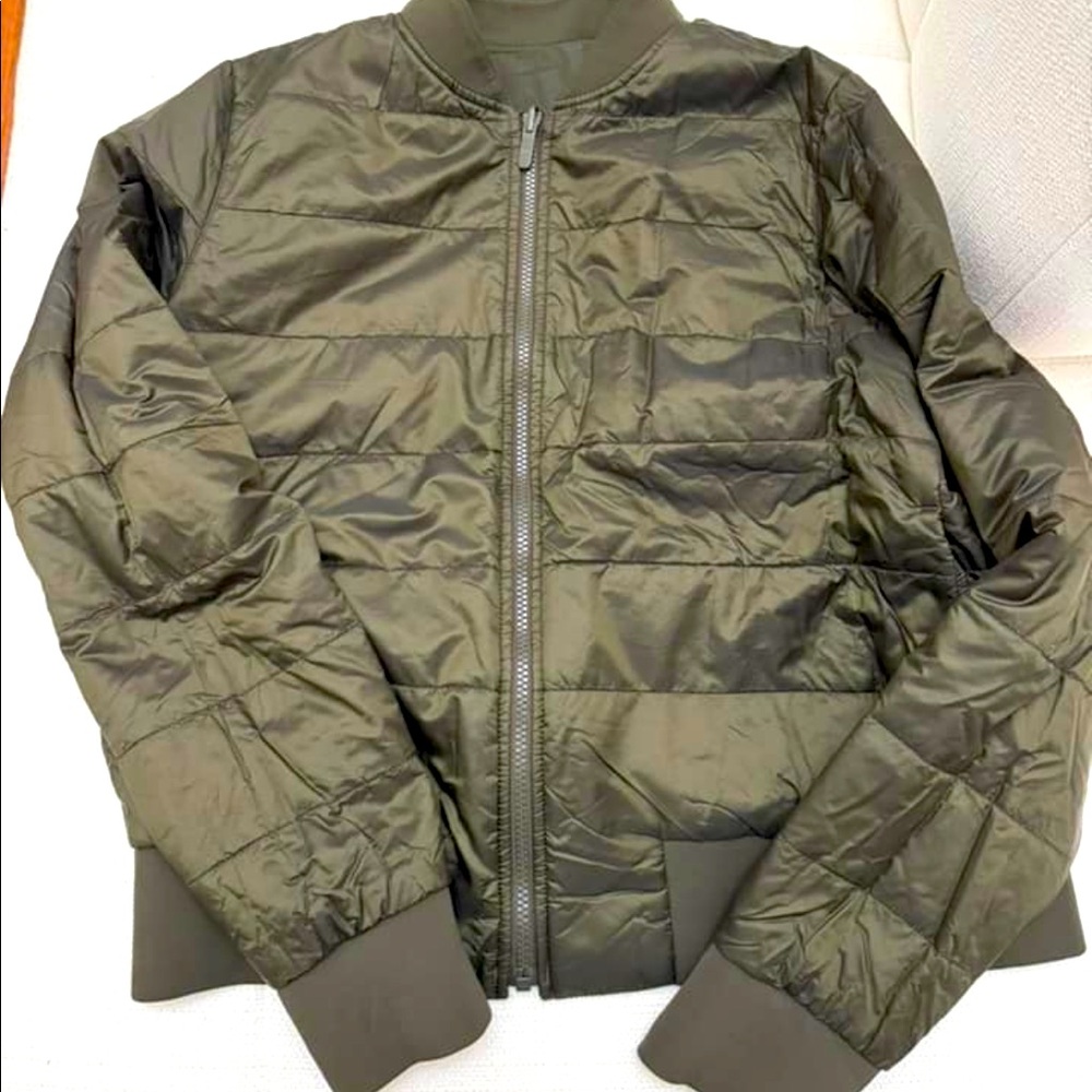 Lululemon athletica dark green reversible bomber jacket size 12